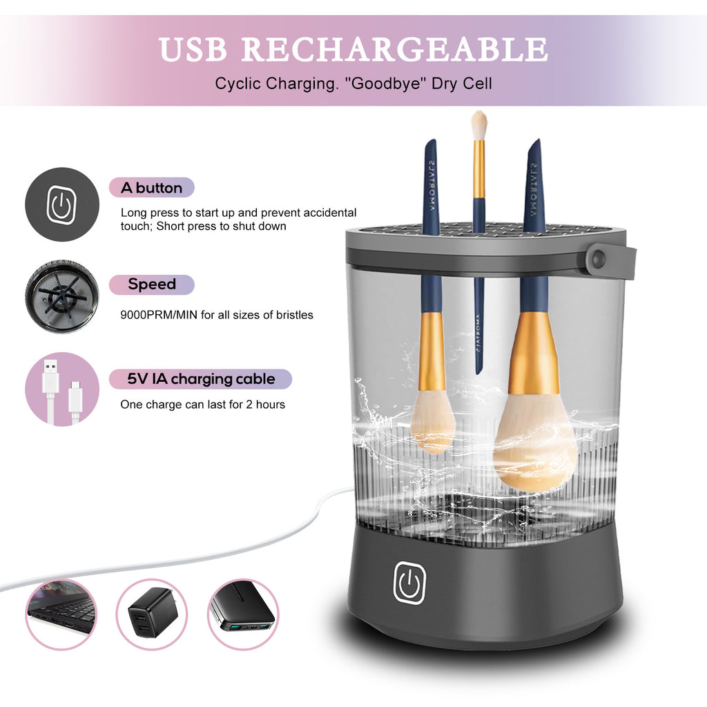 Vellura LuxeSpin Pro – 9000 RPM Makeup Brush & Sponge Cleaner